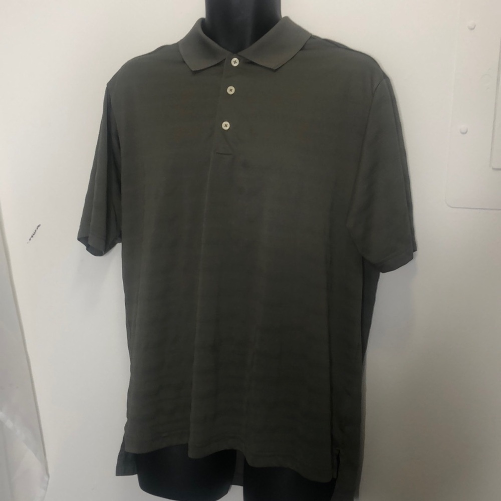 Adidas green collard button up gold shirt size medium